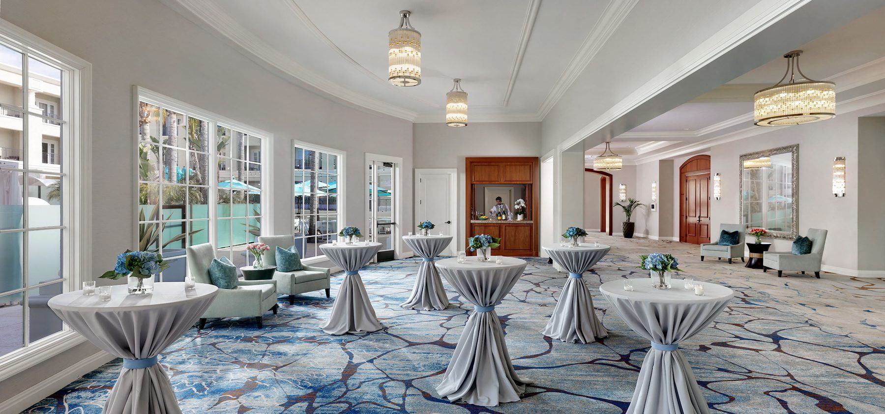 Grand Ballroom pre-function at Balboa Bay Resort — adjacent to the Ballroom Terrace