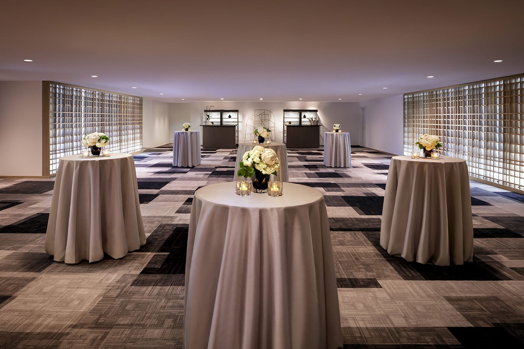 Constellation pre-function at Fairmont Century Plaza — leftover interior, not a load-in plate