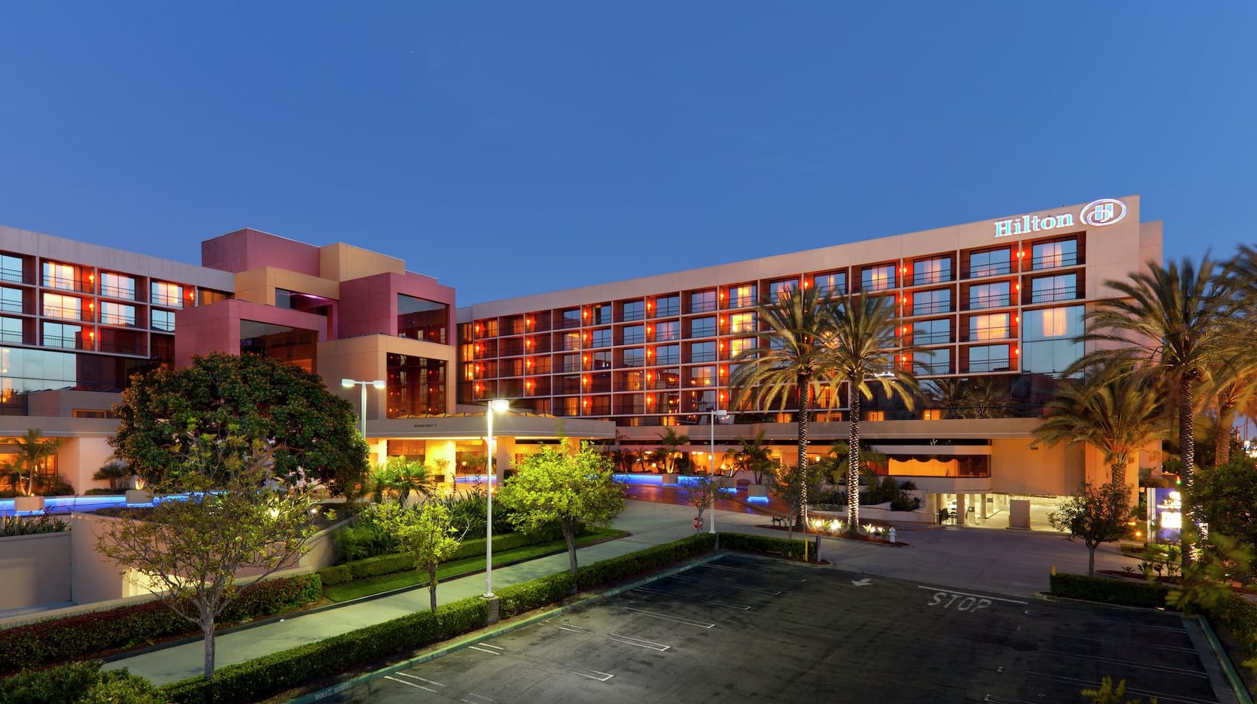 Hilton Orange County Costa Mesa at night