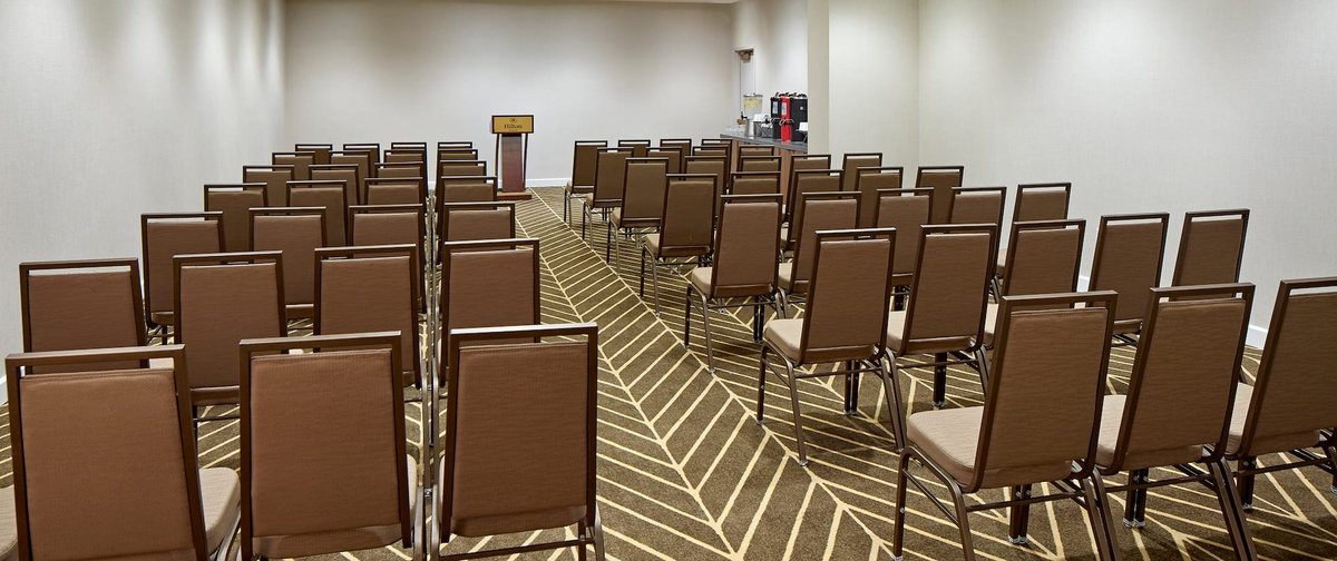 The San Marino room at Hilton Pasadena set theater style