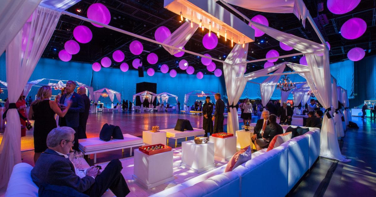 Pacific Room at Long Beach Arena set for a reception