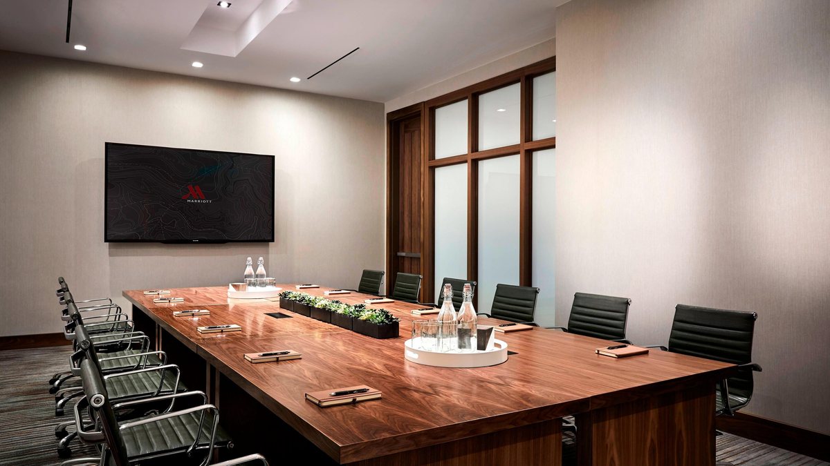 The Bixby Boardroom at Marriott Irvine Spectrum set for a conference