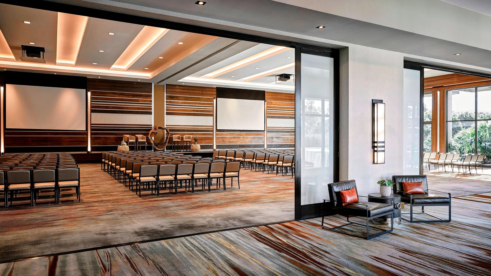 The James Ballroom at Marriott Irvine Spectrum set for an event