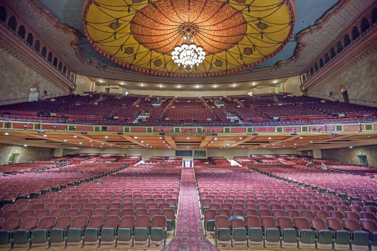 Shrine Auditorium balcony and orchestra seating from stage