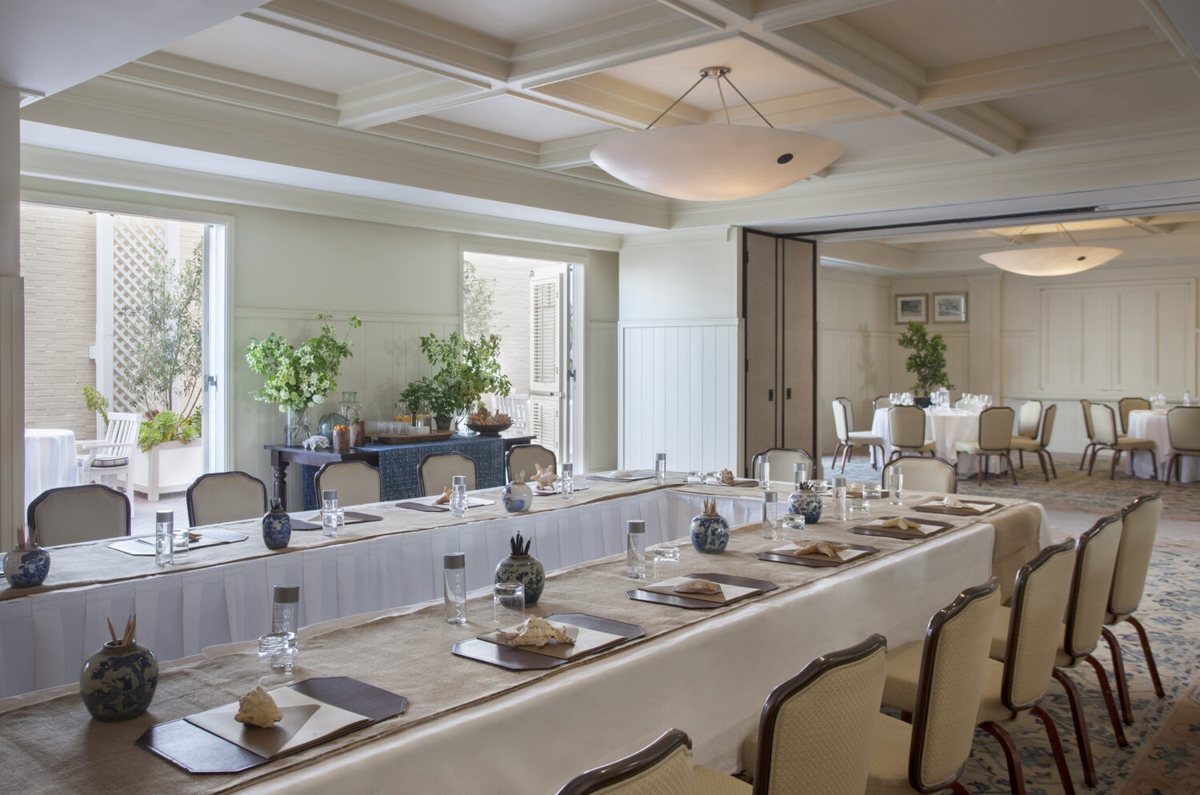 The Promenade set with long conference tables and natural light