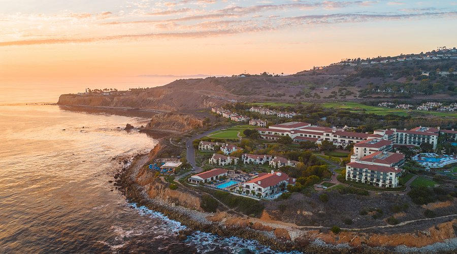 Terranea Resort on the Palos Verdes bluff at sunset