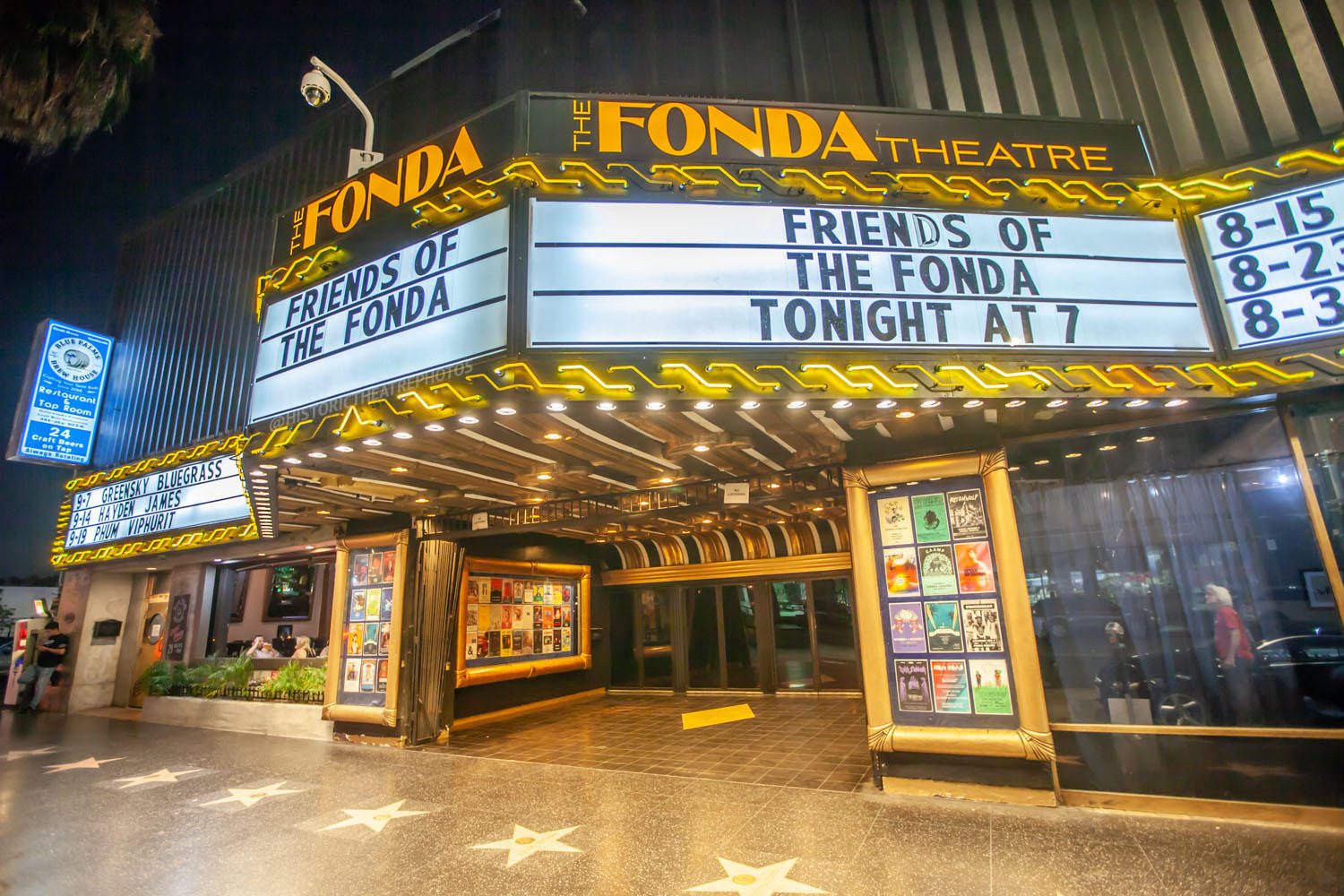 The Fonda Theatre marquee on Hollywood Boulevard