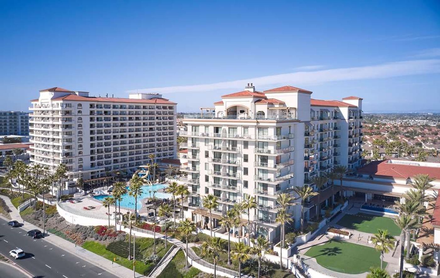 The Waterfront Beach Resort, a Hilton Hotel, on Pacific Coast Highway in Huntington Beach