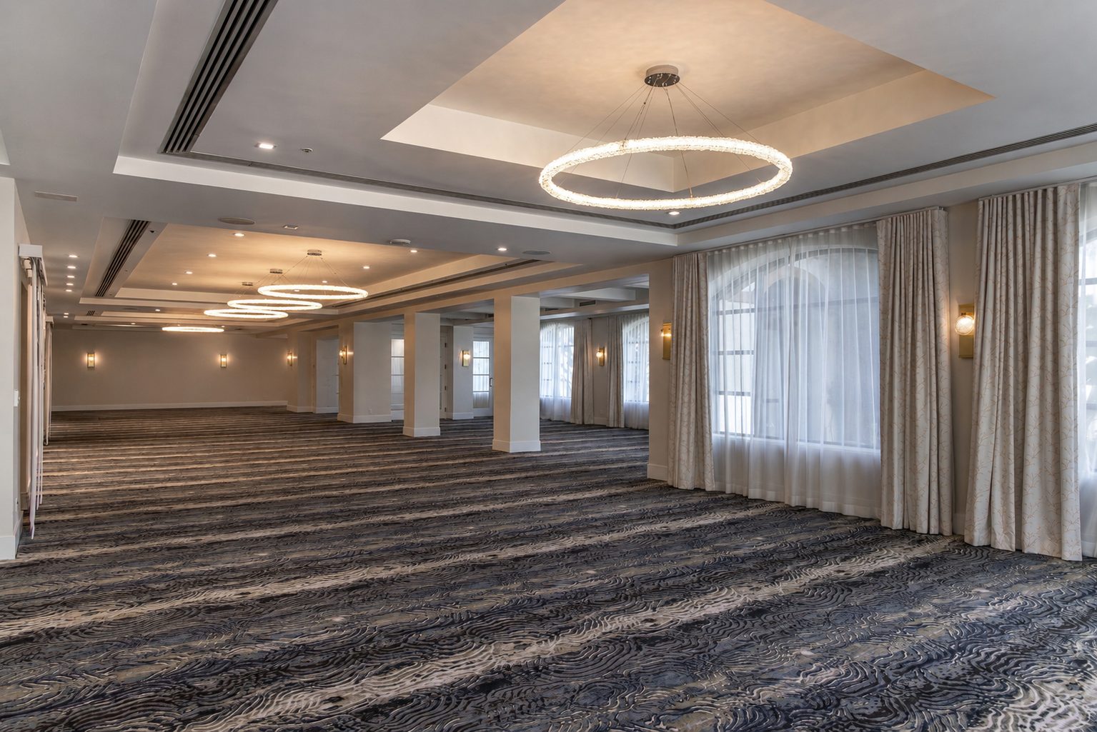 Tides Ballroom interior at The Waterfront Beach Resort, Huntington Tower
