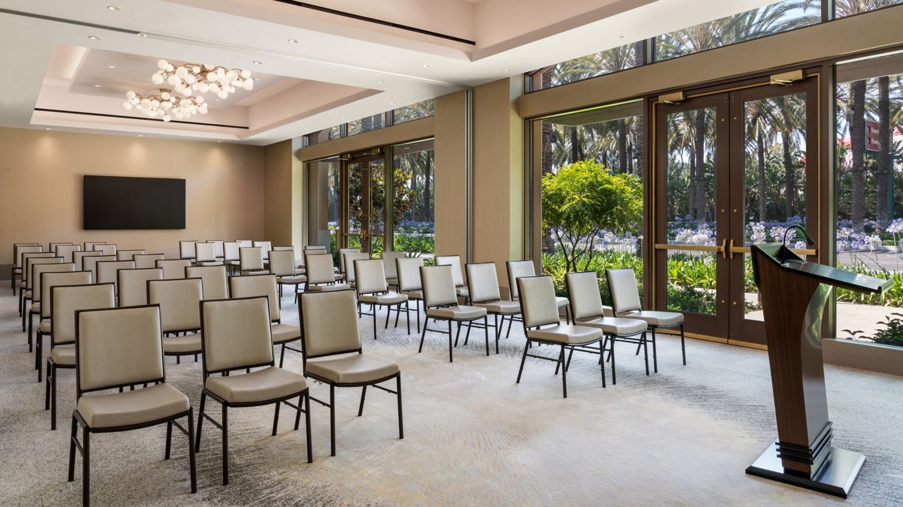 Meeting room theater setup at The Westin Anaheim Resort — leftover interior, not a load-in plate
