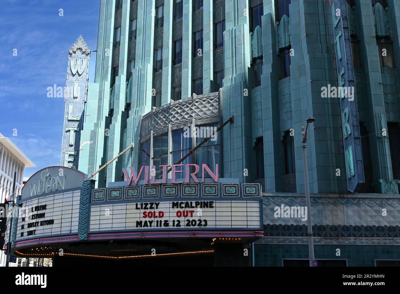 The Wiltern marquee and turquoise tile facade